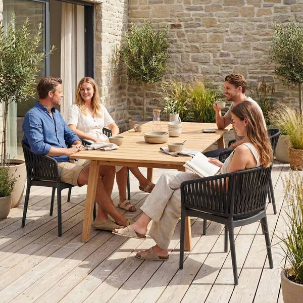Gartenstuhl Portofino 4er Set Schwarz - 4er Set