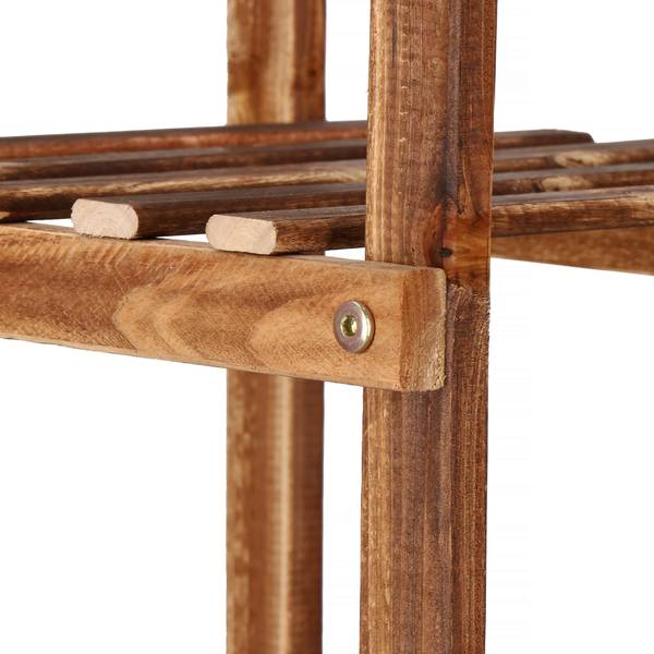 Holz Blumenständer - 9 regal Braun - Massivholz - 120 x 119 x 25 cm