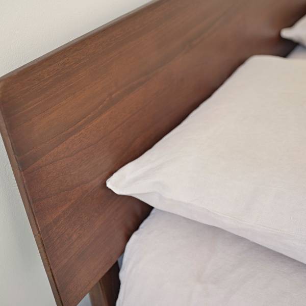 Bett mit Lattenrost VINTAGE Braun - Massivholz - 189 x 95 x 215 cm