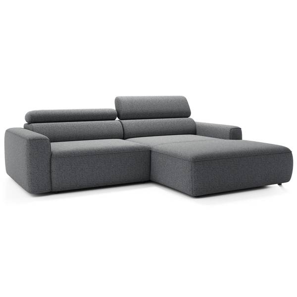 Ecksofa FANDO Grau - Ecke davorstehend rechts - Ottomane davorstehend rechts