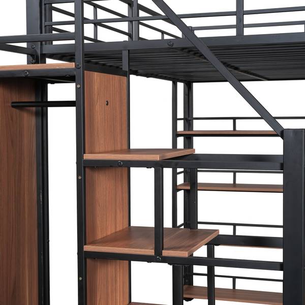 Etagenbett-B040 Schwarz - Metall - 140 x 170 x 200 cm