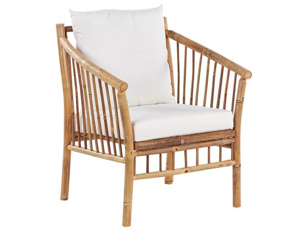 Loungeset MAGGIORE 11-delig bruin - wit - bamboe - 148 x 56 x 67 cm