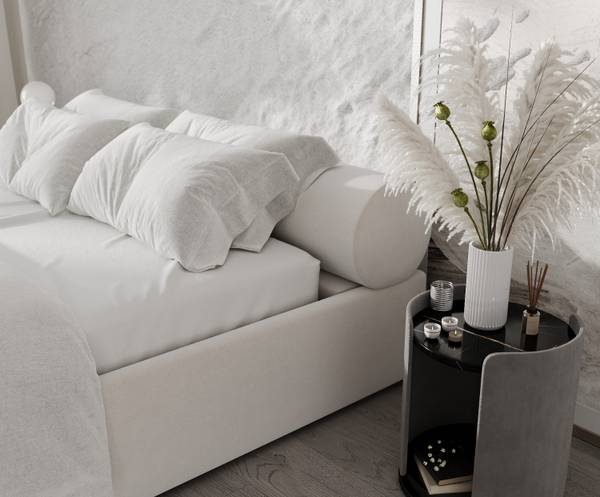 Polsterbett SOLVO mit Stauraum Paros Creme - Liegefläche Breite: 160 cm