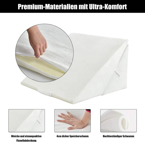 Keilkissen Weiß - Textil - 51 x 36 x 58 cm