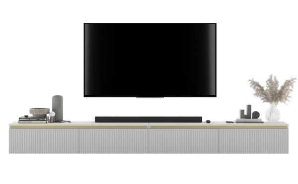 TV-Lowboard SELENE 2er-Set Gold - Weiß