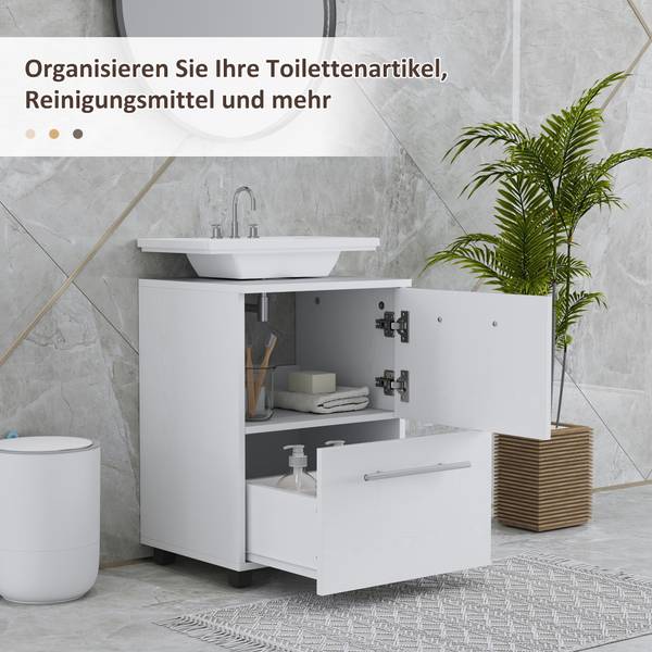 Waschbeckenunterschrank 834-774V90WT Weiß - Holzwerkstoff - 36 x 59 x 42 cm