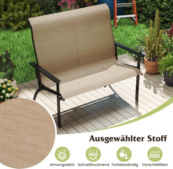 Gartenbank ZB34532ORDE Braun - Metall - 120 x 106 x 81 cm