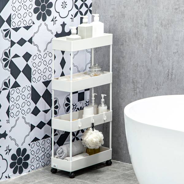 Rollwagen 850-166 Weiß - Kunststoff - 19 x 90 x 40 cm