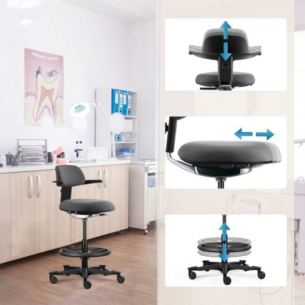 Arbeitsstuhl TOP WORK 40 Dunkelgrau