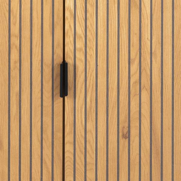 Vitrinekast Jaipur bruin - deels massief hout - 80 x 180 x 40 cm