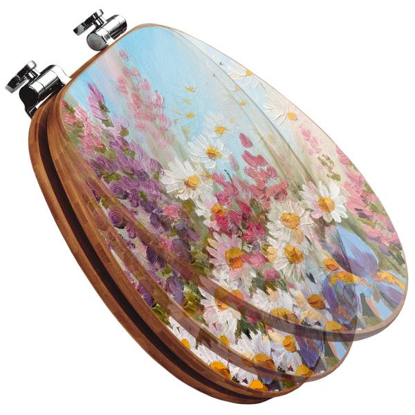 WC-Sitz mit Absenkautomatik Sommerstraus Bambus - Holzwerkstoff - 38 x 5 x 49 cm
