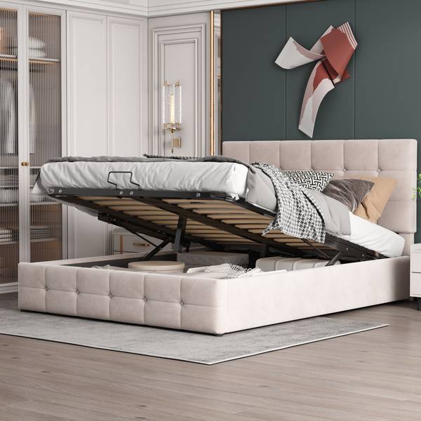 Doppelbett M063-01 Beige - Holzwerkstoff - 140 x 106 x 203 cm