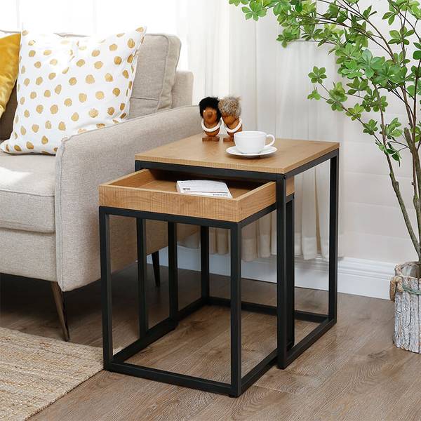 Beistelltisch 101686 Braun - Stahl - 62 x 51 x 12 cm