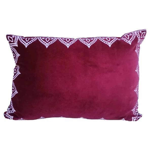 Marokkanisches Samtkissen Luka Rot - Baumwollstoff - 45 x 13 x 30 cm