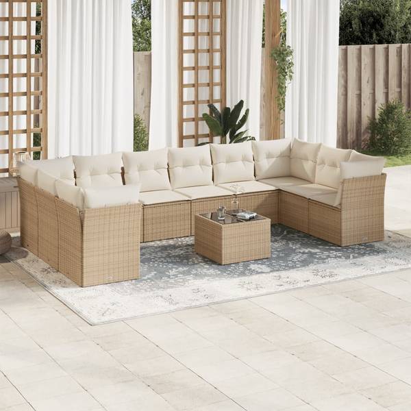 Loungeset 3035193-2 (11-delig) beige - crèmekleurig - wit