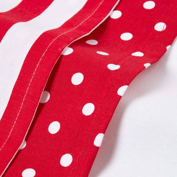 Geschirrtücher Set 3tlg Polka Dots rot Rot - Baumwollstoff - 50 x 1 x 70 cm