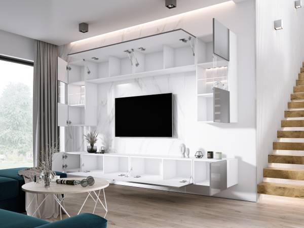 Wohnwand Segou Beige - Holzwerkstoff - 300 x 200 x 42 cm