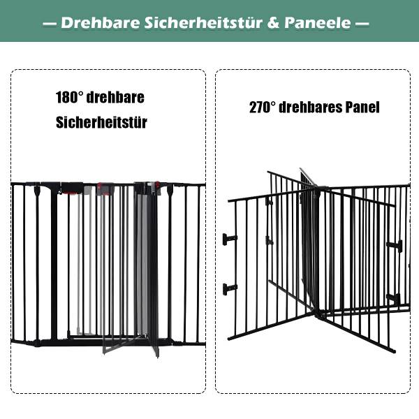 Kaminschutzgitter Absperrgitter Metall Schwarz - Metall - 3 x 75 x 58 cm
