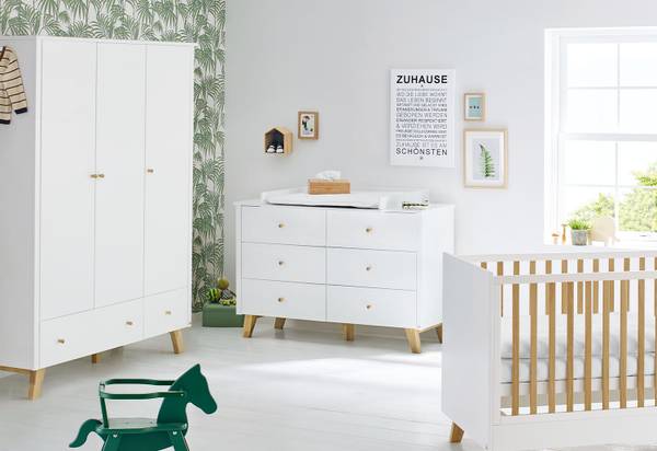 Wickelkommode Pan Weiß - Massivholz - 140 x 101 x 78 cm