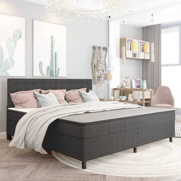 Boxspringbett 3002112-5 Grau - Polyester - 200 x 116 x 201 cm