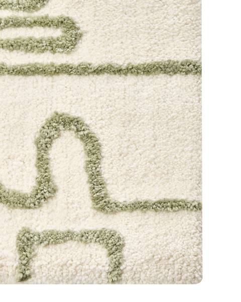 Teppich DAHARL Beige - Grün - Textil - 60 x 90 cm