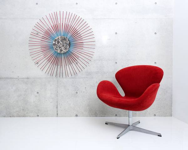 Wanddeko Abstrakt Zam Rot - Metall - 80 x 80 x 6 cm