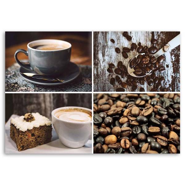 Wandbild kaffeebohnen und kuchen 60 x 40 cm