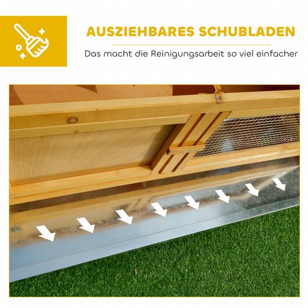 Kaninchenstall D51-105V01 Gelb - Massivholz - 45 x 65 x 115 cm
