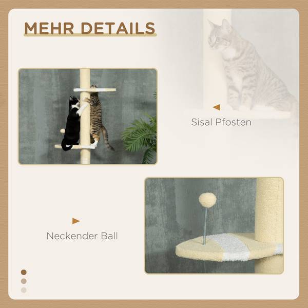 Katzenbaum D30-619V00YL Gelb - Textil - 34 x 260 x 47 cm