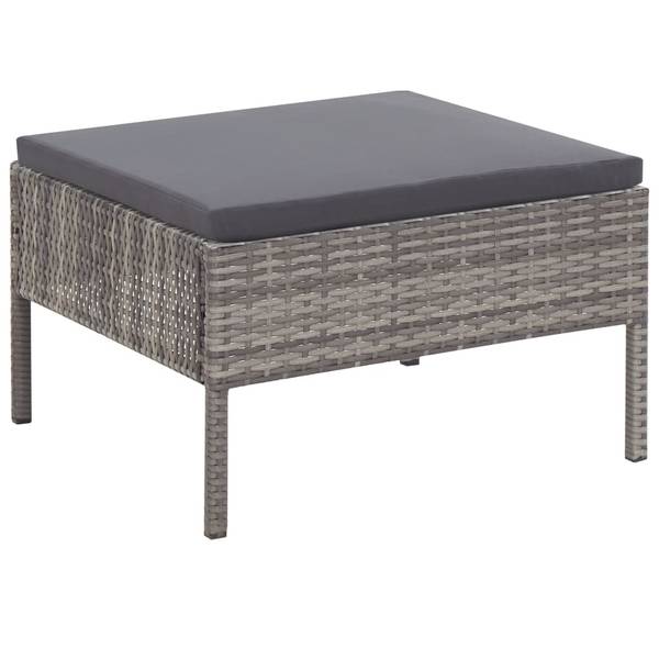 3-tlg. Garten-Lounge-Set XT6915 Grau - Rattan