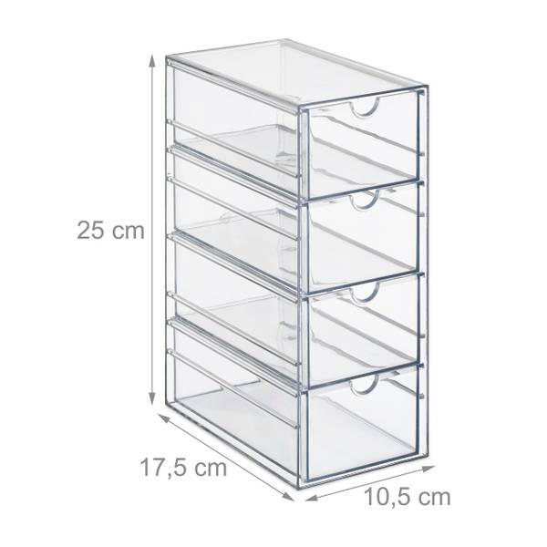 Organiseur 4 compartiments Matière plastique - 11 x 25 x 18 cm