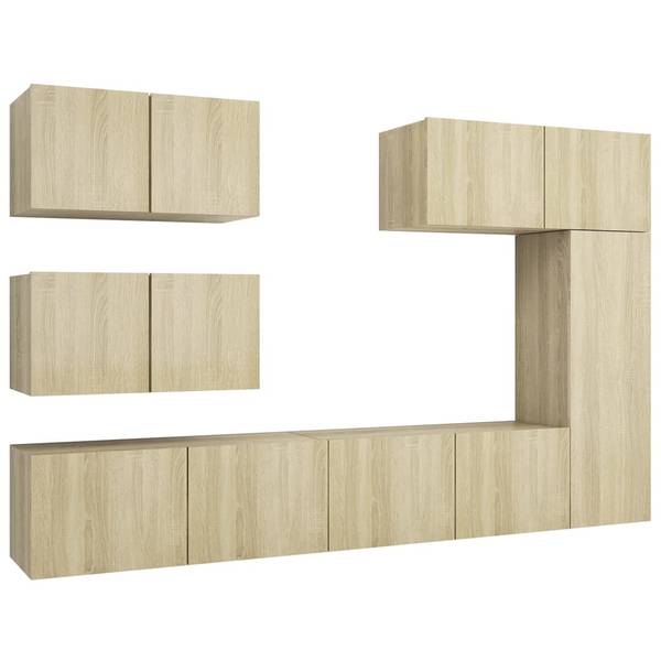 TV-Schrank 6er Set D580 Braun - Holzwerkstoff - 30 x 30 x 80 cm