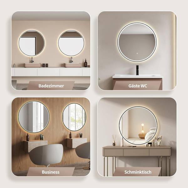 LED Spiegel Rund Sheffield 80 x 80 cm