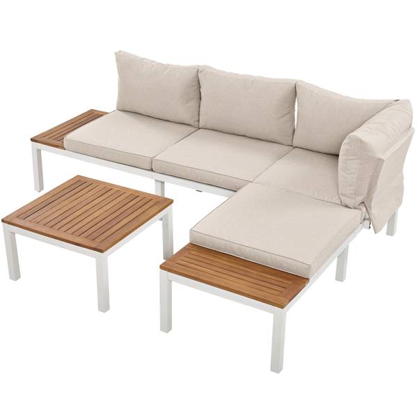 Gartensitzgruppen FluxIque 3er-Set Beige - Metall