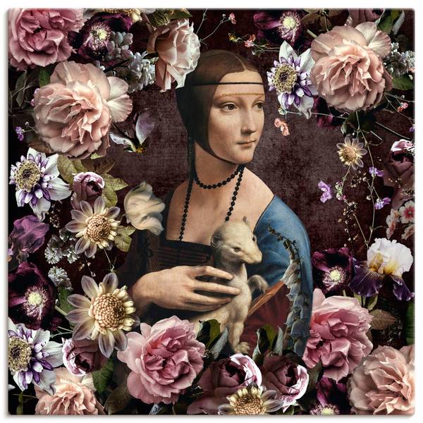 Leinwandbild Lady mit Hermelin Adaption 40 x 40 cm