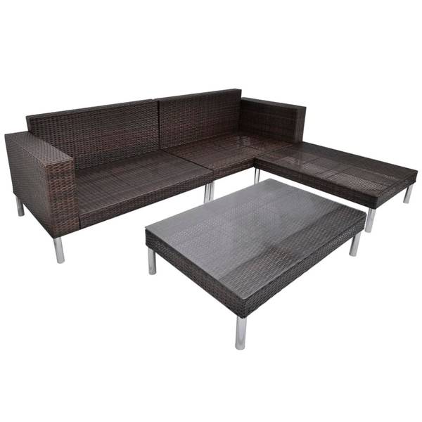 Gartenmöbel-Set 294024 (4-teilig) Braun - Polyester - Stahl - 68 x 29 x 100 cm
