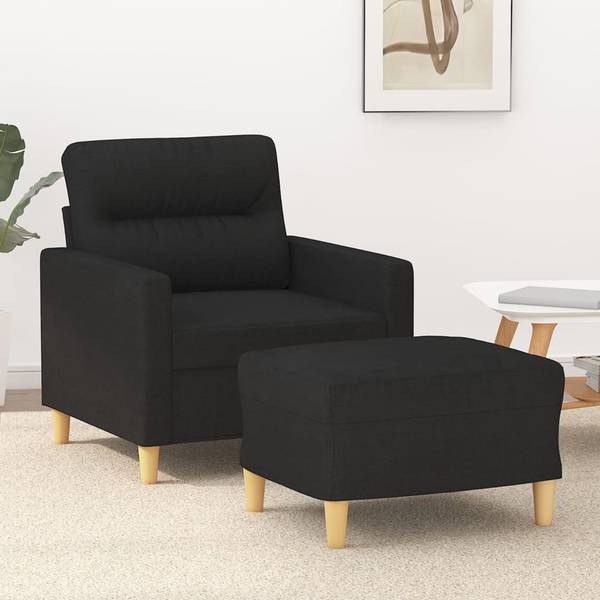 Sessel mit Hocker XT4496 Schwarz