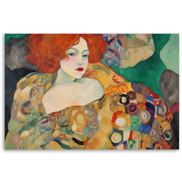 Wandbild rothaarige frau – g. klimt 100 x 70 cm