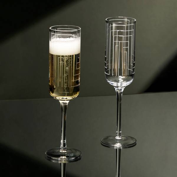 Champagnerflöte Maze 2er-Set Glas - 14 x 21 x 6 cm