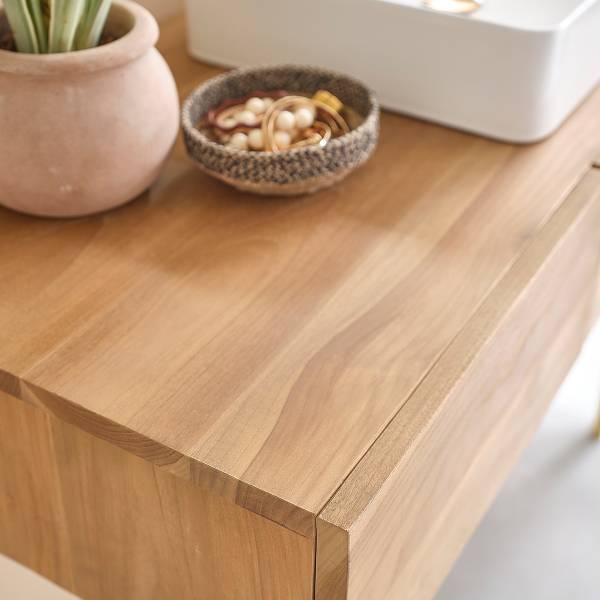 Waschbeckenunterschrank MILAN Beige - Massivholz - 145 x 40 x 55 cm