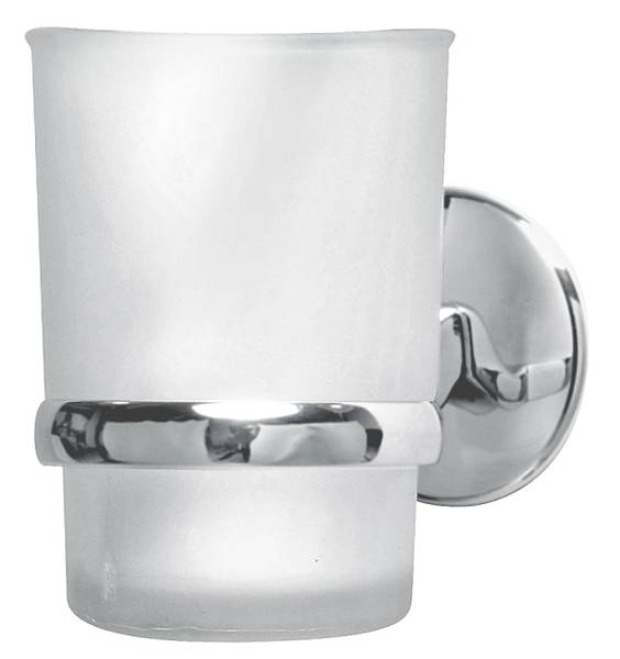 Glas mit Halter Zahnputzbecher (2 tlg.) Braun - Eisen - 8 x 20 x 18 cm