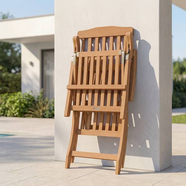 Sonnenliege Evia Beige - Holzwerkstoff - 54 x 95 x 196 cm