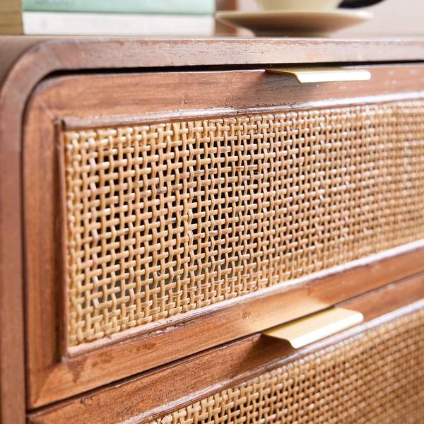 Nachttisch MALI Braun - Rattan - 42 x 62 x 34 cm