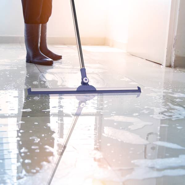 Wasserschieber mit Teleskopstiel Blau - Silber - Metall - Kunststoff - 52 x 135 x 4 cm