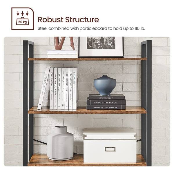 Bücherregal Standregal Bilāspur Braun - Holzwerkstoff - 30 x 186 x 80 cm