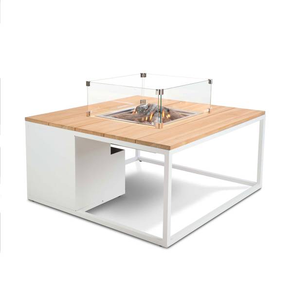 Vuurtafel Cosiloft wit - aluminium - 100 x 47 x 100 cm