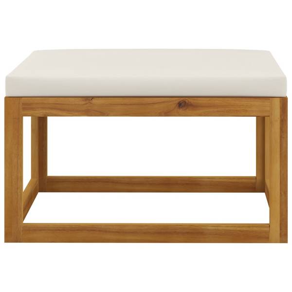 Salon de jardin 3009261-2 (lot de 3) Blanc - Polyester - Acacia - 68 x 29 x 68 cm