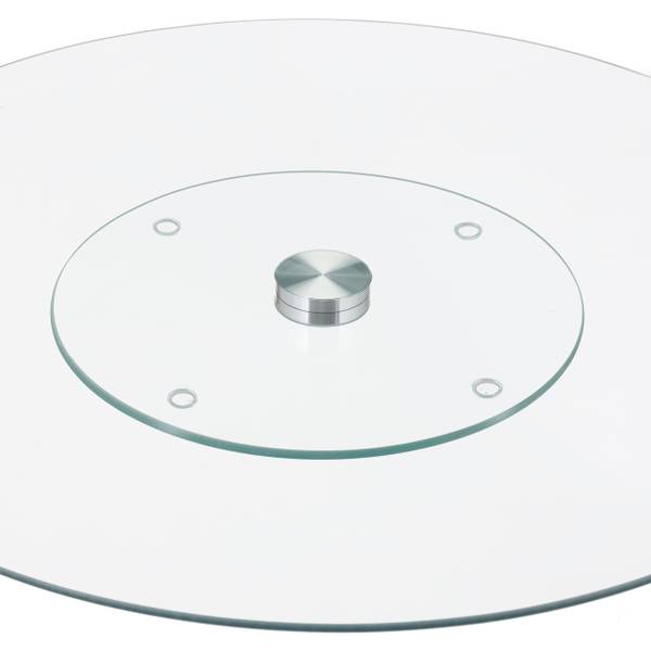 Drehbare Tortenplatte im 2er Set Silber - Glas - Metall - 30 x 7 x 30 cm