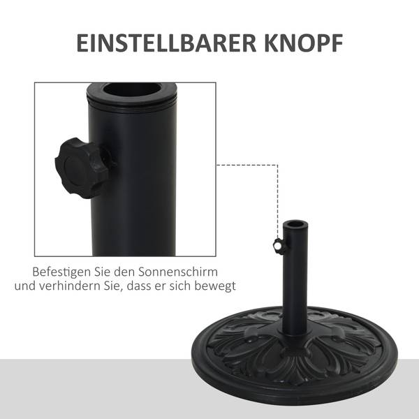 Sonnenschirmständer 84D-046BK Braun - Kunststoff - 48 x 34 x 48 cm