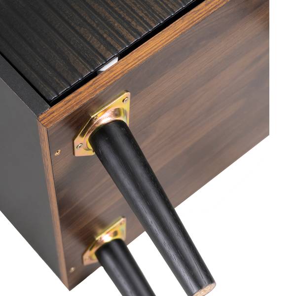 Sideboard Vekaid BK Schwarz - Holzwerkstoff - Metall - 40 x 80 x 118 cm